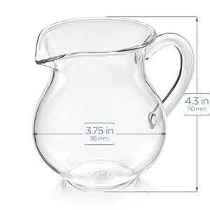 Teabloom Stain-free & Odor-free Borosilicate Glass Sugar and Creamer Set - Tea or Coffee Serving Set Includes Cream Pitcher, Sugar Bowl with Lid and Spoon (Serves up to 3-4 People)