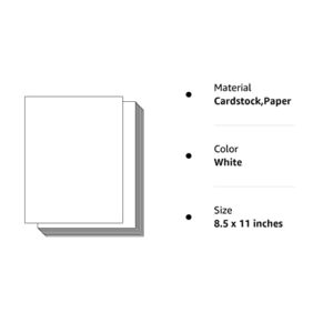 White Cardstock Thick Paper 100 Sheets, Ohuhu 8.5" x 11" Heavyweight 80lb Cover Card Stock for Crafts and DIY Cards Making