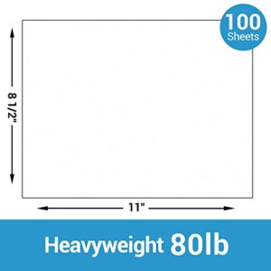 White Cardstock Thick Paper 100 Sheets, Ohuhu 8.5" x 11" Heavyweight 80lb Cover Card Stock for Crafts and DIY Cards Making