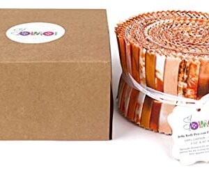 Soimoi 40Pcs Tie Dye Print Cotton Precut Fabrics for Quilting Craft Strips 2.5x42inches Jelly Roll - Orange