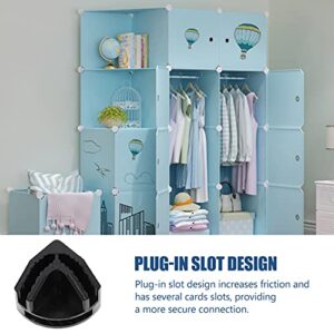 DOITOOL Closet Buckle Clip Black Cube Plastic Connectors Interlocking Connectors Wire Grid Cube Buckle Clips for Closet Modular Cabinet Storage Organizer 20pcs Cabinet Grid Buckle