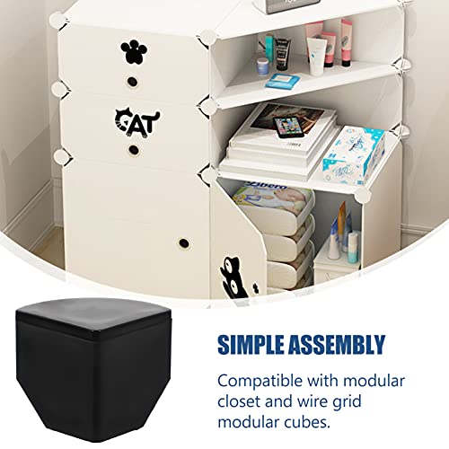 DOITOOL Closet Buckle Clip Black Cube Plastic Connectors Interlocking Connectors Wire Grid Cube Buckle Clips for Closet Modular Cabinet Storage Organizer 20pcs Cabinet Grid Buckle