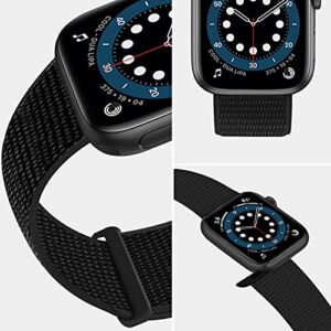 GZ GZHISY Sport Loop Nylon Band Compatible with Apple Watch Band 38mm 40mm 41mm 42mm 44mm 45mm 49mm Ultra iWatch Series 8 7 6 SE 5 4 3 2 1 Strap, Fit for iPhone Watch Band Women Men Stretchy Elastic Braided, 42mm/44mm/45mm/49mm Dark Black