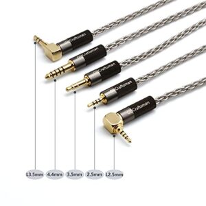 GUCraftsman 6N Single Crystal Silver Upgrade Earphone Cable 2.5mm/4.4mm Balance Earphone Upgrade Cable for Sennheiser IE300 IE900 IE600 (4.4mm Plug)