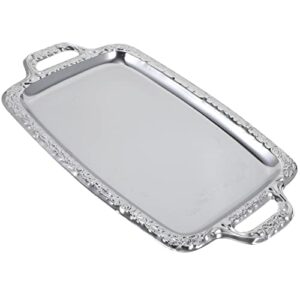 cabilock elegant rectangular silver tray mirrored tray for whiskey decanter candlesticks vanity perfume tray and snack bread breakfast fruit serving tray dish