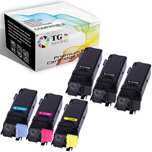 (6 pack) tg imaging replacement for dell 1320c toner cartridge 1320 3b/c/y/m color set worked with dell 1320 1320c 1320cn toner printer