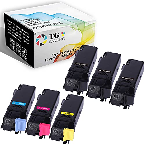 (6 Pack) TG Imaging Replacement for Dell 1320C Toner Cartridge 1320 3B/C/Y/M Color Set Worked with Dell 1320 1320C 1320CN Toner Printer