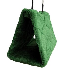 wowowmeow snuggle bird nest parrot plush hanging tent warm hut cage hammock (m, green)