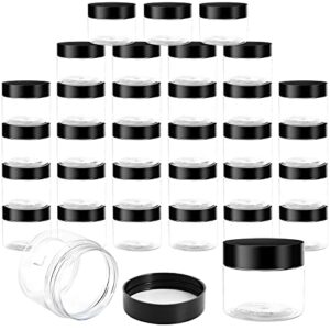 diknaam 68 pack 2 oz clear plastic jars with lids, empty slime storage containers, bpa-free, plastic round storage jars for slime, cream, cosmetic, paint and glitter