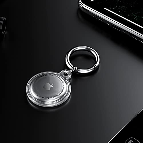 AICase Full Body 360 Protection Clear Case Compatible with 2021 Apple AirTag, Protective Case with Keychain for Pets Dogs Cats Keys