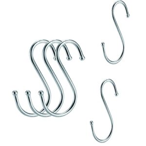 juvielich 2.5" wall mounted s shaped hook hangers for towel bag key kitchen utensils, thickness 3.6-4mm / 0.14"-0.16" silver colored, 20 pcs
