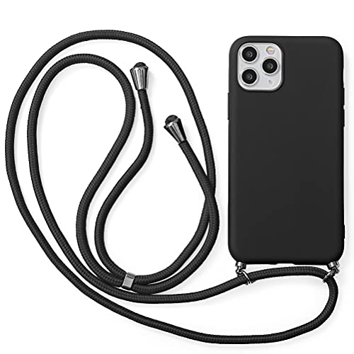 Yoedge Crossbody Case for Samsung Galaxy S21 FE (5G) with Neck Cord Strap, Shockproof Black TPU Silicone Protection Cell Phone Cover with Adjustable Lanyard Compatible with Samsung S21 FE 5G 6.41"