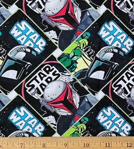1 yard - star wars the mandalorian posters collage cotton fabric - officially licensed (great for quilting, sewing, craft projects, quilts, throw pillows & more) 1 yard x 44" wide