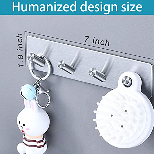 Towel Hooks Adhesive Wall for Hanging bathrooms Hook Bathroom Command Curtain Rod Heavy Duty Towels Stick on Sticky lbs self Brushed Nickel Robe Hand Bath Holder Double Sided Chrome Shower