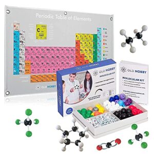organic chemistry kit (239 pieces) and periodic table of elements - molecular model student or teacher pack with atoms, bonds and instructional guide