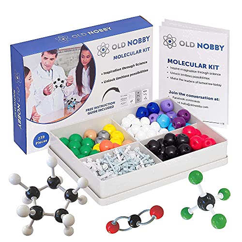 Organic Chemistry Kit (239 Pieces) and Periodic Table of Elements - Molecular Model Student or Teacher Pack with Atoms, Bonds and Instructional Guide