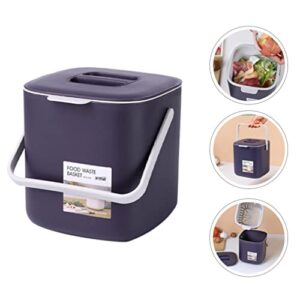 Yardwe Dual Trash Garbage Can Wet and Dry Waste Bin Kitchen Garbage Container with Lid and Handle Purple for Bathrooms Powder Rooms Kitchens Home Offices