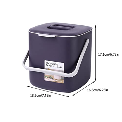 Yardwe Dual Trash Garbage Can Wet and Dry Waste Bin Kitchen Garbage Container with Lid and Handle Purple for Bathrooms Powder Rooms Kitchens Home Offices