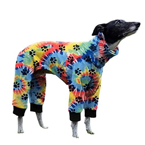 Cnkwei Dog Pajamas Medium Large Dog Paw Printed Greyhound Pajamas Jumpsuit Bodysuit