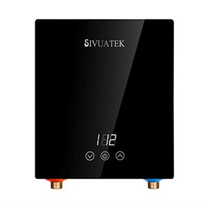 electric tankless water heater, sivuatek on demand water heater electric smart control point of use water heater instant 6.5kw 240v for faucets m1-65b