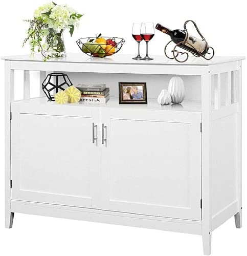 Goplus Sideboard Buffet Cabinet, White