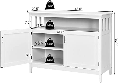 Goplus Sideboard Buffet Cabinet, White