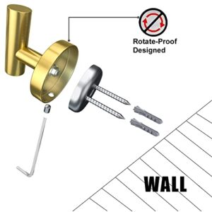 stusgo 4 Packs Matte Brass Finish Towel Hook for Wall Modern Gold Towel Hook Coat Hooks Robe Hooks SUS304 Stainless Steel Bathroom Towel Hooks