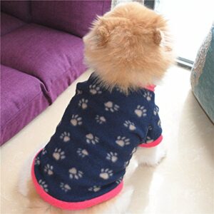 2 PCS Warm Dog Sweater, Soft Fleece Puppy Clothes Doggie Shirt Winter Outfits Sweatshirt for Small Pets Dogs Cats Chihuahua Teddy Pup Yorkshire(Star Paw, M)