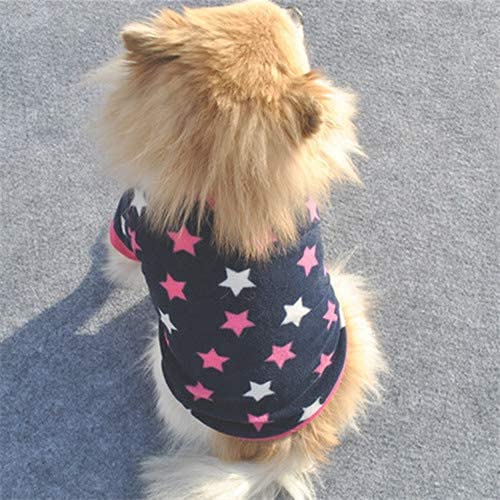 2 PCS Warm Dog Sweater, Soft Fleece Puppy Clothes Doggie Shirt Winter Outfits Sweatshirt for Small Pets Dogs Cats Chihuahua Teddy Pup Yorkshire(Star Paw, M)