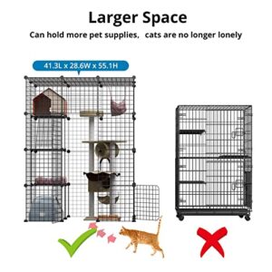 Eiiel Large Cat Cage Enclosure Indoor DIY Cat Playpen Detachable Metal Wire Kennels Crate 2x3x4 Large Exercise Place Ideal for 1-3 Cat…