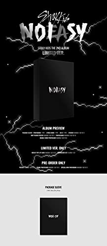 Stray Kids Noeasy 2nd Album Limited Version CD+1p Poster+1p Folding Poster On Pack+84p PhotoBook+16p Lyrics Book+1p Sticker+2p PhotoCard+1p Double Sided PhotoCard+Message PhotoCard Set+Tracking Kpop