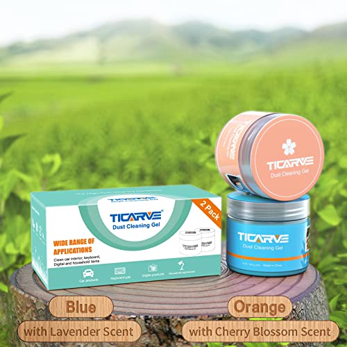 TICARVE Car Cleaning Gel Car Putty Car Cleaning Putty Auto Tools for Car Interior Cleaner Cleaning Kits Automotive Car Cleaner Blue Orange (2Pack)