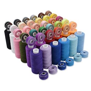 72pcs prewound bobbins and thread spools, 36 colors 400 yards per polyester thread spools, 36 colors prewound bobbin for hand & machine sewing, emergency and travel, diy and home