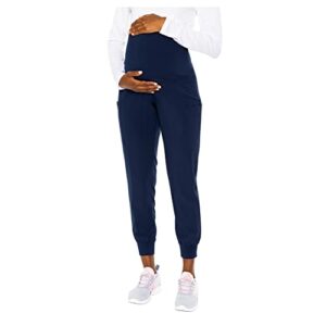 med couture women's maternity jogger pant, navy, medium