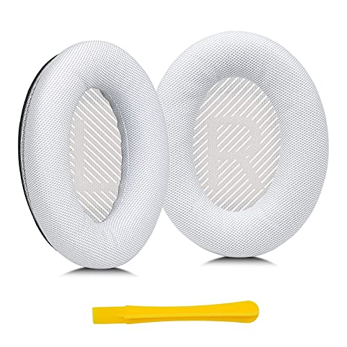 MOLGRIA QC45 Ear Pads Cushion, Replacement Scaly Figure Earpads for Bose Quiet Comfort QC45 QC 35 II QC35 QC35ii Headphones(White)