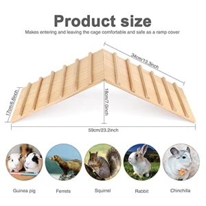 YUEPET Small Animal Wooden Cage Bridge Guinea Pig Habitat Ramp Over Nature Climbing Ladder Toy for Rabbit Hamster Bunny Ferret Squirrel Hedgehog Chinchilla Rat Gerbils Mouse