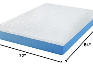 PrimaSleep 10 Inch Gel Infused Superior high-Density Memory Foam Mattress, CertiPUR-US® Certified, Blue, Cal King