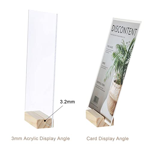 Aboofx 12 Pack Wood Place Card Holders Wood Table Number Stands Picture Holder Acrylic Sign Holders for Wedding Dinner Home Party Events Decoration