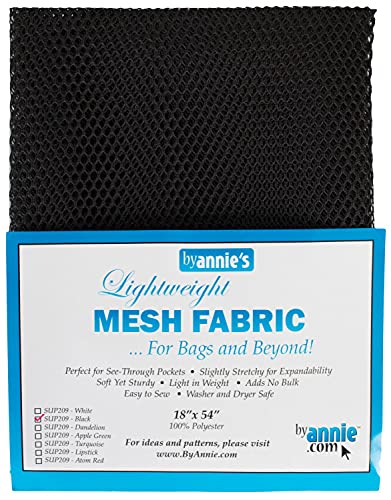 Mesh Fabric Lightweight Primary Bundle- Dandelion, Parrot Blue, White, Black and Atomic Red - 18" x 54" with Tape Measure-Bundle of 6 Items Primary