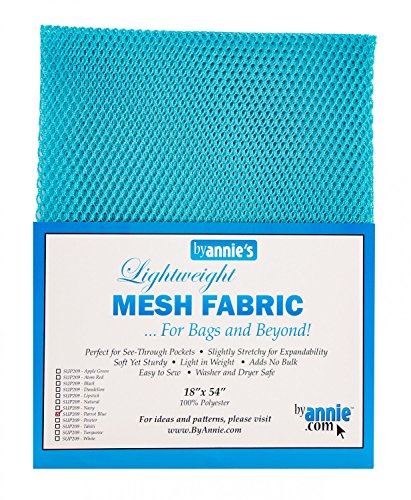 Mesh Fabric Lightweight Primary Bundle- Dandelion, Parrot Blue, White, Black and Atomic Red - 18" x 54" with Tape Measure-Bundle of 6 Items Primary