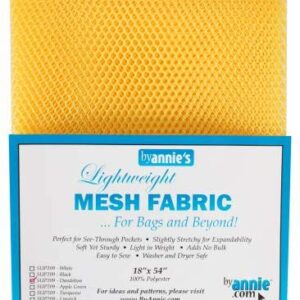 Mesh Fabric Lightweight Primary Bundle- Dandelion, Parrot Blue, White, Black and Atomic Red - 18" x 54" with Tape Measure-Bundle of 6 Items Primary