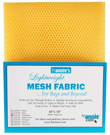 Mesh Fabric Lightweight Primary Bundle- Dandelion, Parrot Blue, White, Black and Atomic Red - 18" x 54" with Tape Measure-Bundle of 6 Items Primary