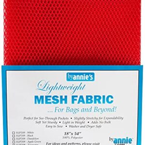 Mesh Fabric Lightweight Primary Bundle- Dandelion, Parrot Blue, White, Black and Atomic Red - 18" x 54" with Tape Measure-Bundle of 6 Items Primary