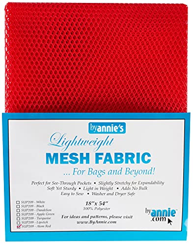 Mesh Fabric Lightweight Primary Bundle- Dandelion, Parrot Blue, White, Black and Atomic Red - 18" x 54" with Tape Measure-Bundle of 6 Items Primary