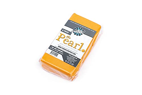 The Rag Company - The Pearl Microfiber Detailing Applicator Sponges (6-Pack) Versatile Detailing Tool, Excellent for Applying Wax, Sealants, Coatings and Other Automotive Products, 3in x 5in, Orange