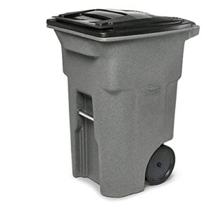 toter 64 gal. trash can graystone with quiet wheels and lid