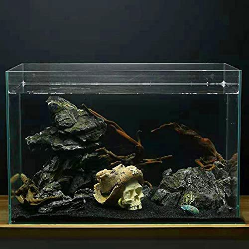 BCSIUHD Aquarium Ornament - Fish Tank Decorations Supplies Accessories Handsome Cowboy hat Pirate Skull Decor Resin Aquarium cave（Brown）