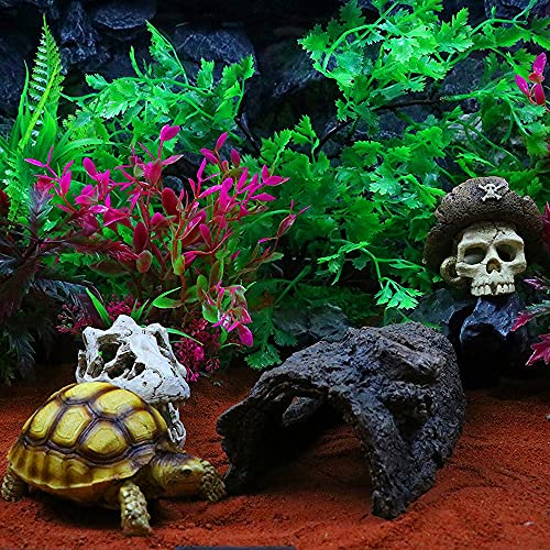 BCSIUHD Aquarium Ornament - Fish Tank Decorations Supplies Accessories Handsome Cowboy hat Pirate Skull Decor Resin Aquarium cave（Brown）