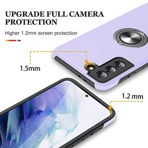 JAME for Samsung Galaxy S21 Plus Case [NOT for S21 or S21 Ultra], Slim Soft Bumper Protective Case for Samsung S21 + Case, with Invisible Ring Holder Kickstand for Galaxy S21 Plus Case, Purple