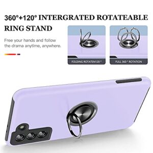 JAME for Samsung Galaxy S21 Plus Case [NOT for S21 or S21 Ultra], Slim Soft Bumper Protective Case for Samsung S21 + Case, with Invisible Ring Holder Kickstand for Galaxy S21 Plus Case, Purple